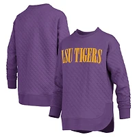 Sweat-shirt matelassé à manches longues pour femme Pressbox Purple LSU Tigers