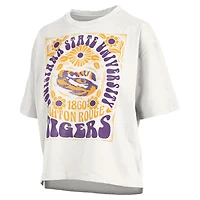 Women's Pressbox White LSU Tigers Harmony Oversized T-Shirt