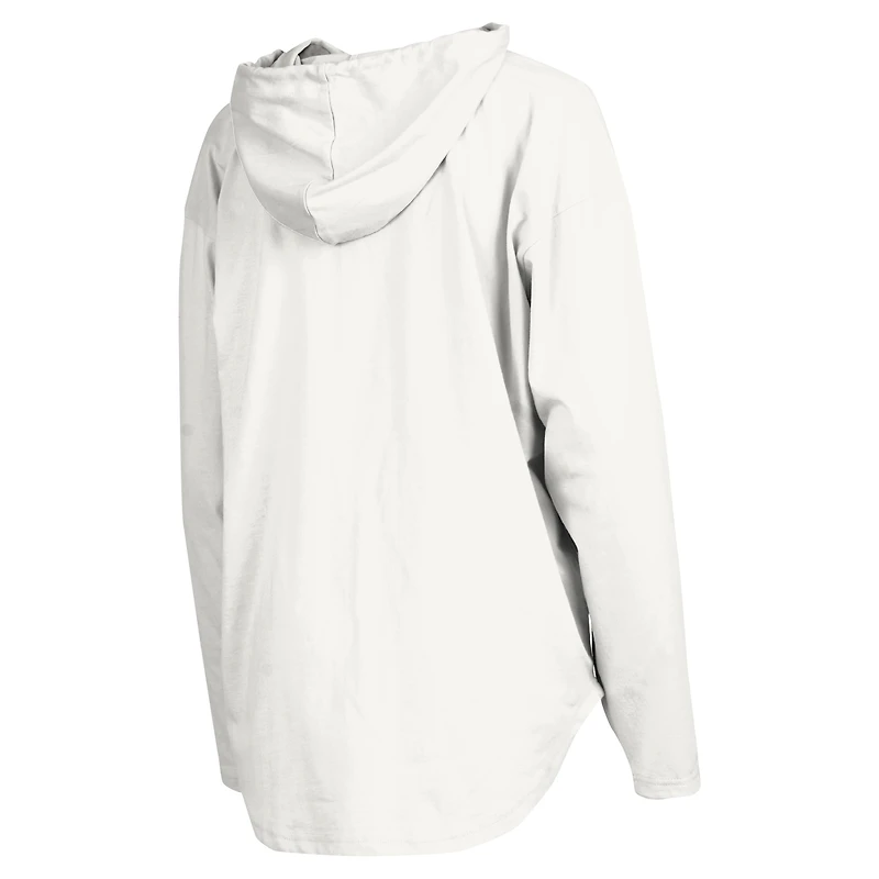 T-shirt à capuche blanc manches longues Pressbox pour femmes LSU Tigers San Bruno