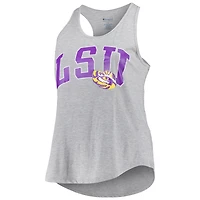 Women's Profile Heather Gray LSU Tigers Arch Logo Racerback Scoop Neck Tank Top