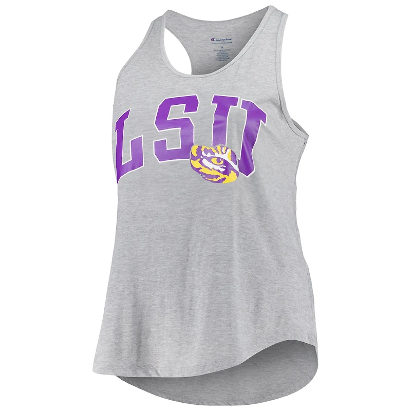 Women's Profile Heather Gray LSU Tigers Arch Logo Racerback Scoop Neck Tank Top