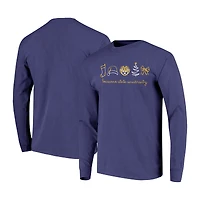 T-shirt à manches longues pour femmes LSU Tigers, violet, motif Noël, couleurs confortables