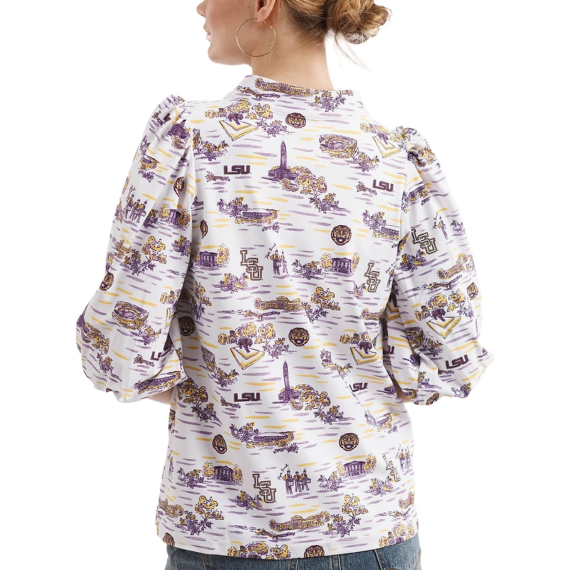 Women's Smith & Quinn Purple/White LSU Tigers Tailgate Collection Eliza Top