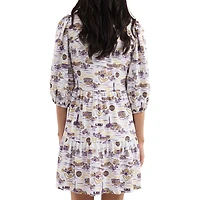 Robe blanche/violette Smith & Quinn pour femme, collection Tailgate Tory des Tigers de LSU