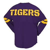Women's Spirit Jersey Purple LSU Tigers Lace-Up V-Neck Long Sleeve T-Shirt