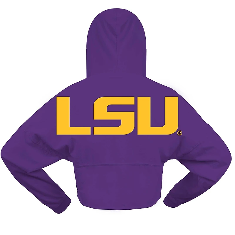 Sweat à capuche court surdimensionné violet LSU Tigers pour femme Spirit Jersey
