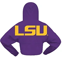 Sweat à capuche court surdimensionné violet LSU Tigers pour femme Spirit Jersey