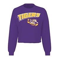 Women's Spirit Jersey Purple LSU Tigers Slouchy Cropped Long Sleeve T-Shirt