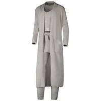 Ensemble débardeur en tricot pelucheux trois pièces pour femme avec pantalon de jogging et cardigan LSU Tigers Tan