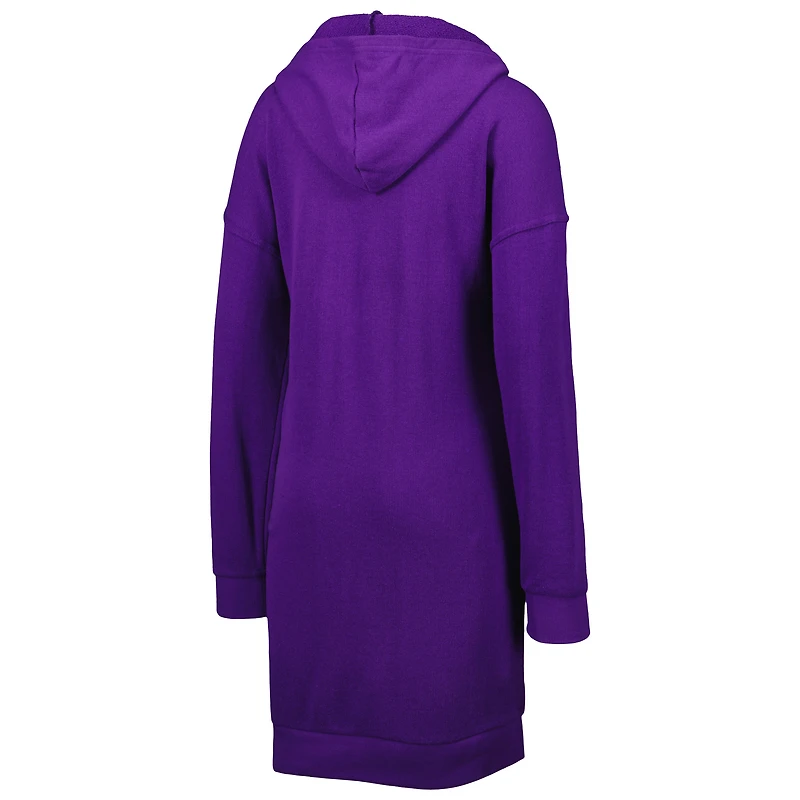 Robe à capuche lacets et col en V LSU Tigers Quick Pass pour femme, violette.