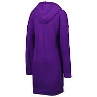 Robe à capuche lacets et col en V LSU Tigers Quick Pass pour femme, violette.