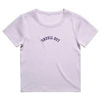 T-shirt court côtelé Uscape Apparel violet LSU Tigers à broderie inversée