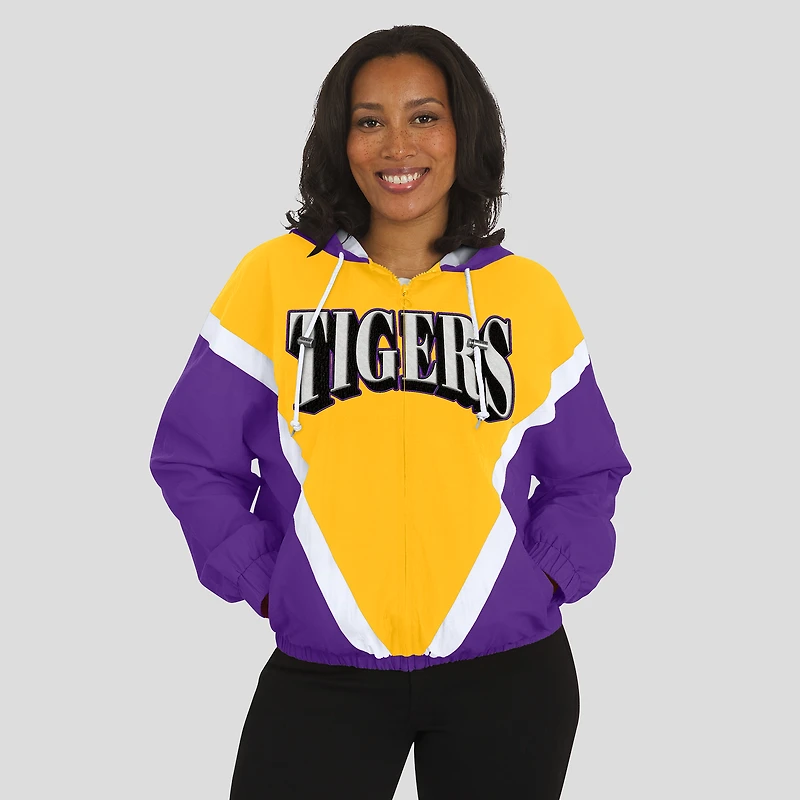 Women's WEAR by Erin Andrews Gold/Purple LSU Tigers Colorblock Full-Zip Hoodie Windbreaker Jacket