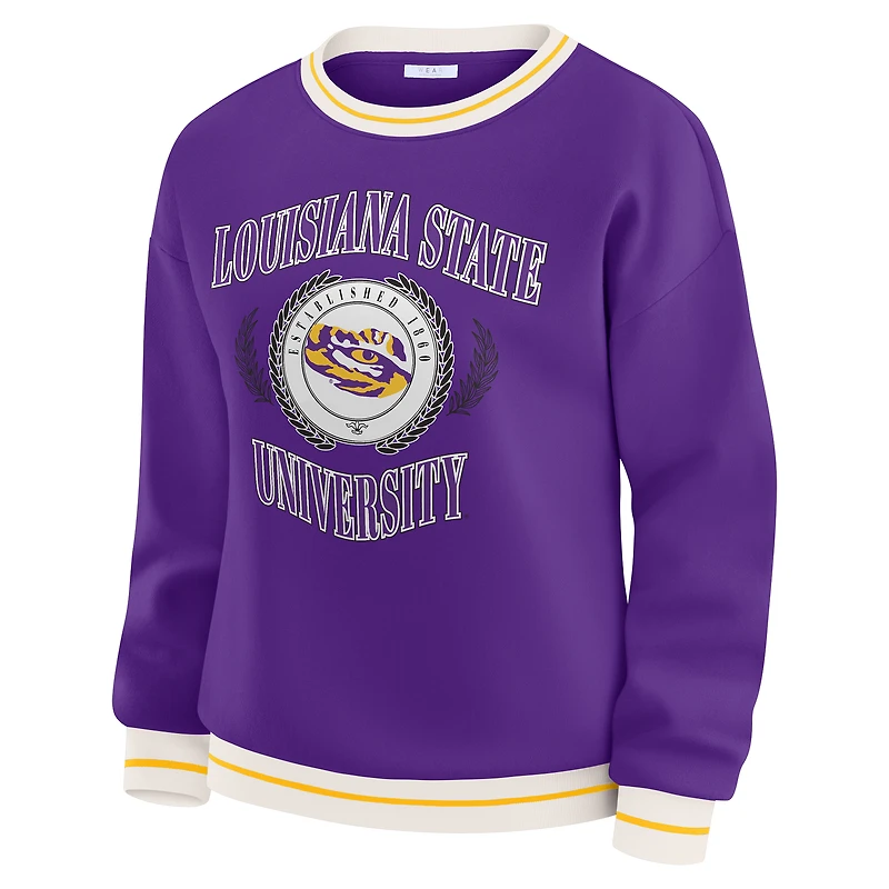 Sweat-shirt violet LSU Tigers Seal pour femme par Erin Andrews