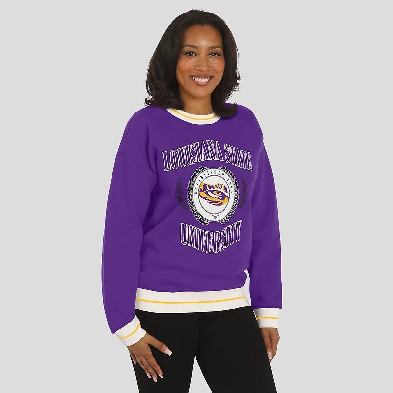 Sweat-shirt violet LSU Tigers Seal pour femme par Erin Andrews