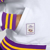 Veste sweat-shirt en polaire à boutons-pression et point satin blanc/violet pour femme WEAR by Erin Andrews des LSU Tigers