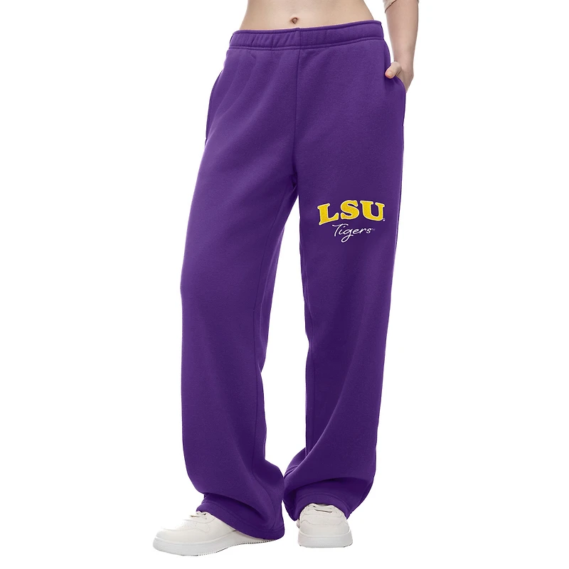 Pantalon de survêtement en polaire ZooZatz violet pour femme avec logo LSU Tigers