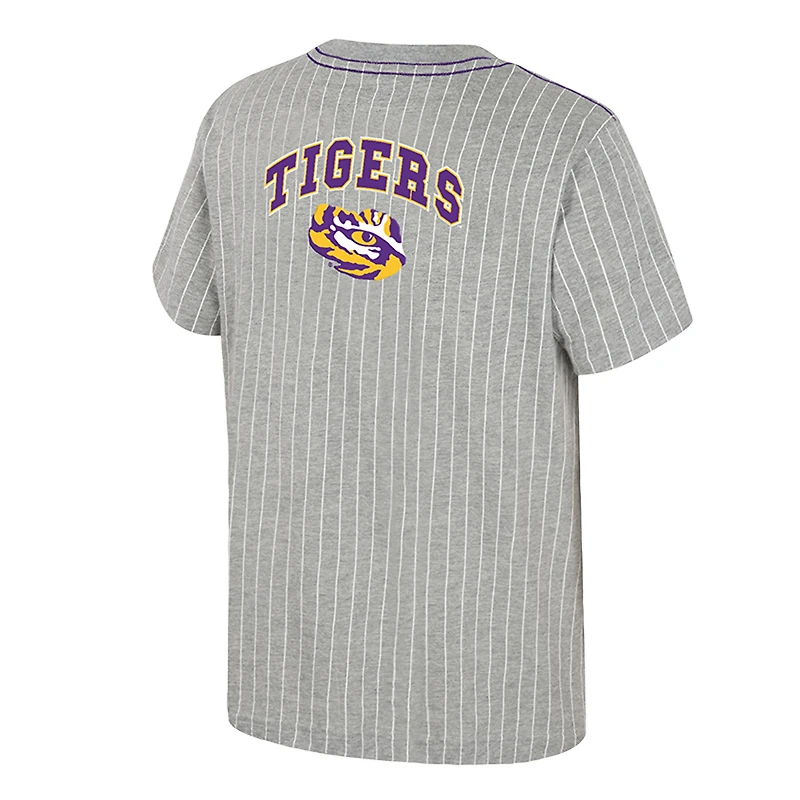 Youth Colosseum Heather Gray LSU Tigers Airball Baseball T-Shirt