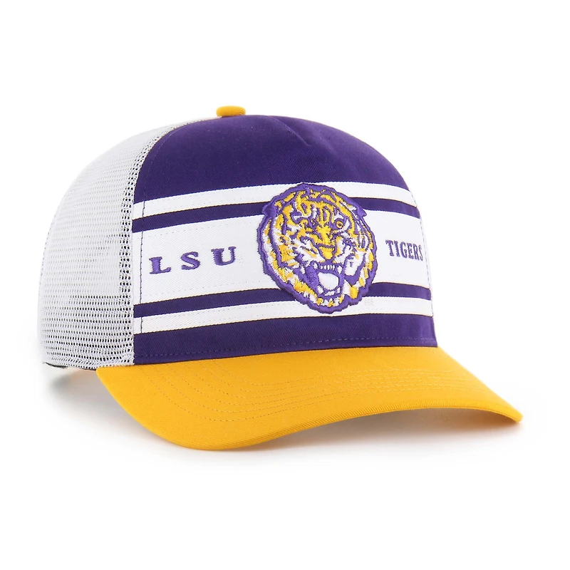 Youth '47 Purple/Gold LSU Tigers Super Stripe Hitch Adjustable Trucker Hat