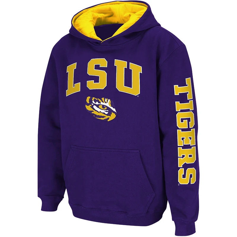 Sweat à capuche violet Colosseum pour jeunes LSU Tigers 2-Hit Team
