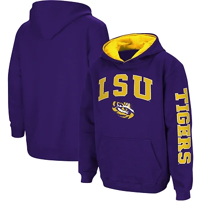Sweat à capuche violet Colosseum pour jeunes LSU Tigers 2-Hit Team