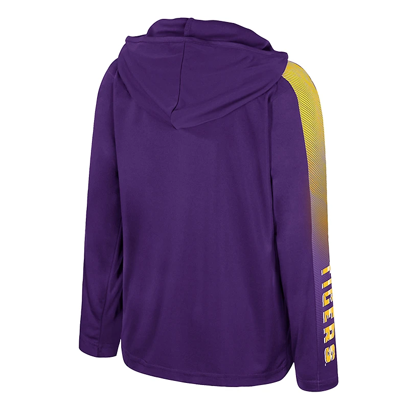 Youth Colosseum Purple LSU Tigers Lumen Long Sleeve Quarter-Zip Hooded Windshirt