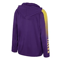 Youth Colosseum Purple LSU Tigers Lumen Long Sleeve Quarter-Zip Hooded Windshirt