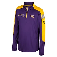 Coupe-vent zippé Cyclone à quart de tour pourpre Youth Colosseum LSU Tigers OHT Military Appreciation