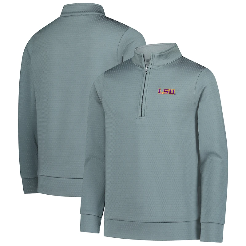 Youth Garb Gray LSU Tigers Sterling Long Sleeve Quarter-Zip Performance Top