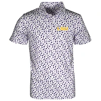 Youth Garb White LSU Tigers Earnest Allover Print Polo