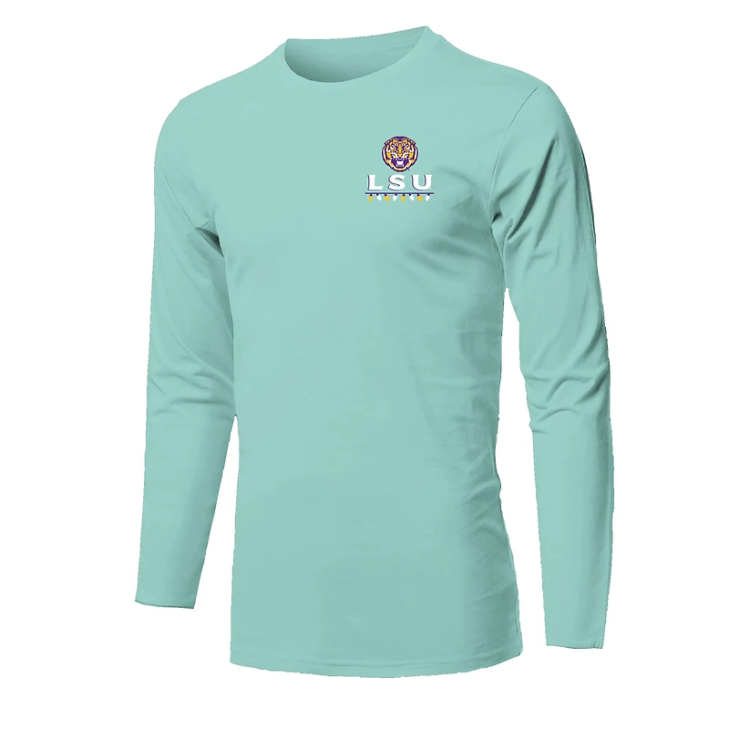 Youth  Light Green LSU Tigers Merry Christmas Tree Long Sleeve T-Shirt