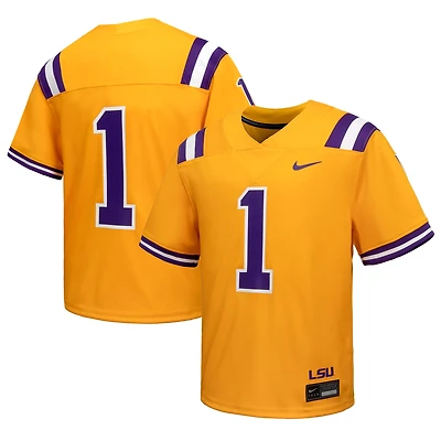 Maillot de jeu alternatif Nike #1 Gold LSU Tigers pour jeunes