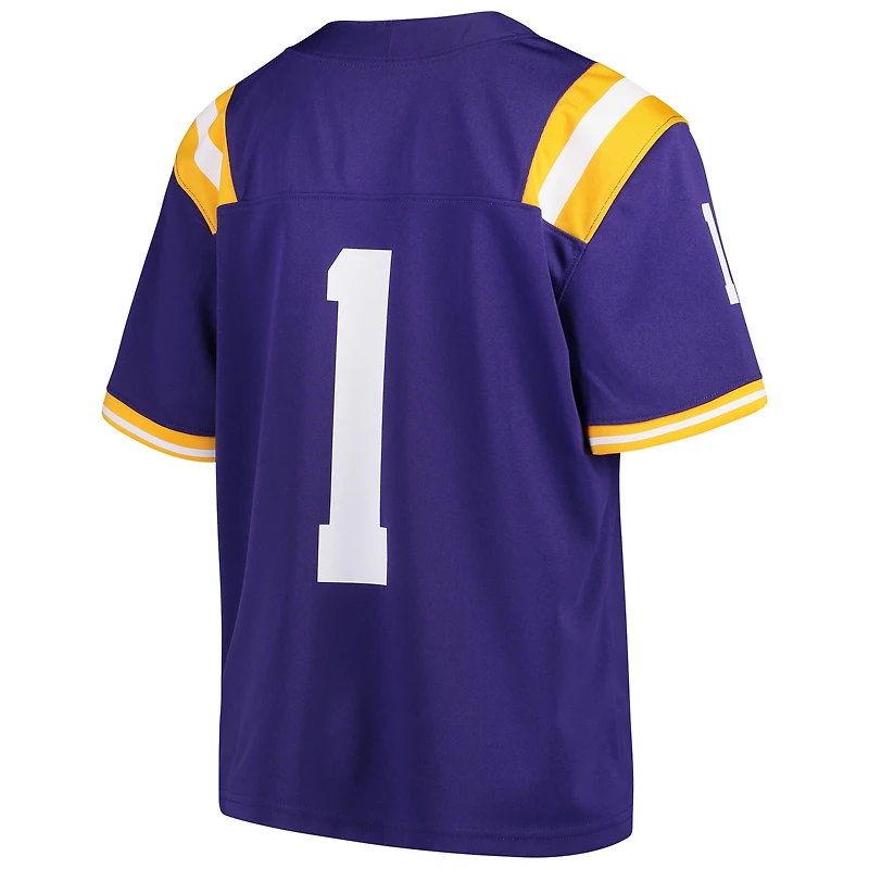 Maillot de football Nike #1 Violet LSU Tigers Team Replica pour Jeunes
