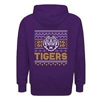 Youth  Purple LSU Tigers Classic Holiday Sweater Hoodie