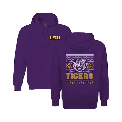 Youth  Purple LSU Tigers Classic Holiday Sweater Hoodie