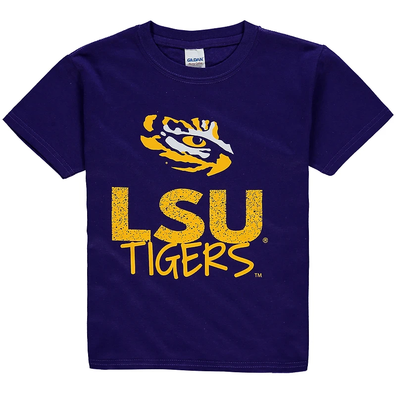 T-shirt à col rond violet pour jeunes LSU Tigers