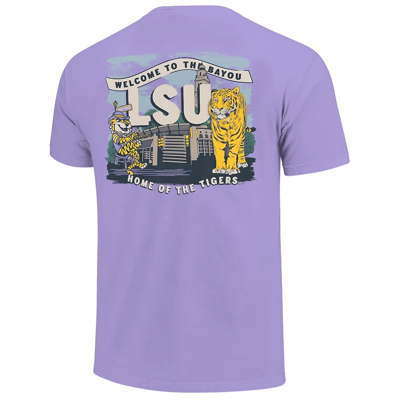 T-shirt violet pour jeunes des LSU Tigers, scène du campus local