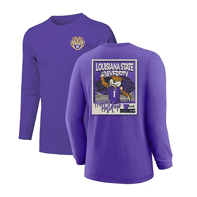 Youth  Purple LSU Tigers Snowy Polaroid Long Sleeve T-Shirt
