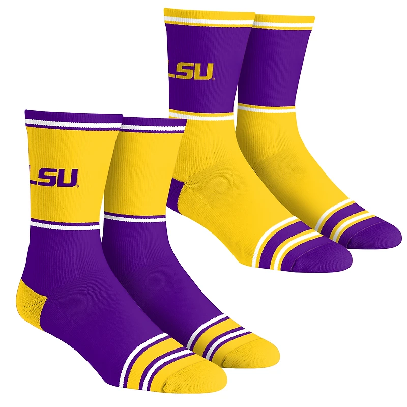 Youth Rock Em Socks  LSU Tigers 2-Pack Color Block Crew Socks Set