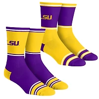 Youth Rock Em Socks  LSU Tigers 2-Pack Color Block Crew Socks Set