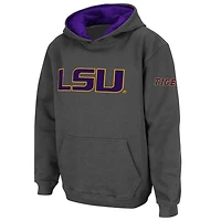Sweat à capuche Youth Stadium Athletic Charcoal LSU Tigers avec grand logo