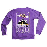 Youth Wes & Willy Purple LSU Tigers Tri-Blend Go Wild Pullover Sweatshirt