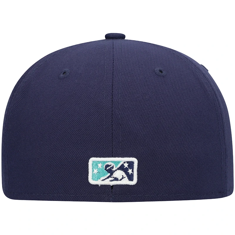 Men's New Era Navy Lynchburg Hillcats Authentic Collection Team Home 59FIFTY Fitted Hat