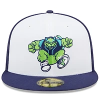 Men's New Era White/Navy Lynchburg Hillcats Marvel x Minor League 59FIFTY Fitted Hat