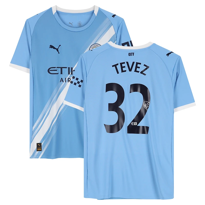 Carlos Tevez Manchester City Autographed Sky Blue Puma Modern Home Jersey