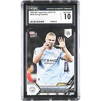 Erling Haaland Manchester City 2025-26 Topps Now UEFA CL Fastest Player in History to Reach 50 UCL Goals #20 CGC Authenticated 10 Card