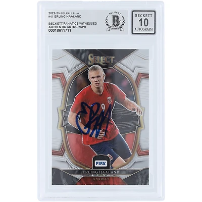 Erling Haaland Manchester City Autographed 2022-23 Panini Select #41 Beckett Fanatics Witnessed Authenticated 10 Card