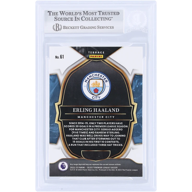 Carte authentifiée par Erling Haaland (Manchester City) - Saison 2022-2023 - Panini Select n