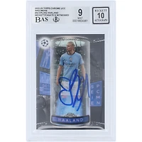 Erling Haaland Manchester City Autographed 2022-23 Topps Chrome UEFA Specimens #S-2 Beckett Fanatics Witnessed Authenticated / Card