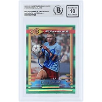 Erling Haaland Manchester City Autographed 2022-23 Topps Finest Flashback UEFA #100 Beckett Fanatics Witnessed Authenticated Card